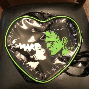 Frankenstein And Bride Heart Shaped Backpack New